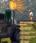 6800 BTU Golf Cart Propane Heater with Storage Box, Adjustable Cup Holder and Camping Base on EZGO golf cart