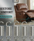 Replacement 2 Inch Extension Springs For Furniture Mechanisms 10 Pack To Fix Recliner Not Closing with springs and recliner shown