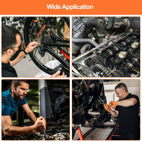 Collage of bike repair, car engine maintenance, and mechanic workshop indicating versatile use for M3 Hex Socket Head Cap Screw Kit For 3D Printing Premium 12 9 Grade Alloy Steel With Black Oxide Finish 140 Pcs Screws In 7 Lengths M3x6mm M3x8mm M3x10mm M3x12mm M3x16mm M3x20mm M3x25mm Nuts And Washers Included Sweet Tinkerers Pick
