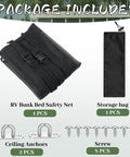 Adjustable RV Bunk Bed Safety Net Heavy Duty Polyester Mesh Guard Rail For Camper Motorhome Trailer with storage bag and hardware.