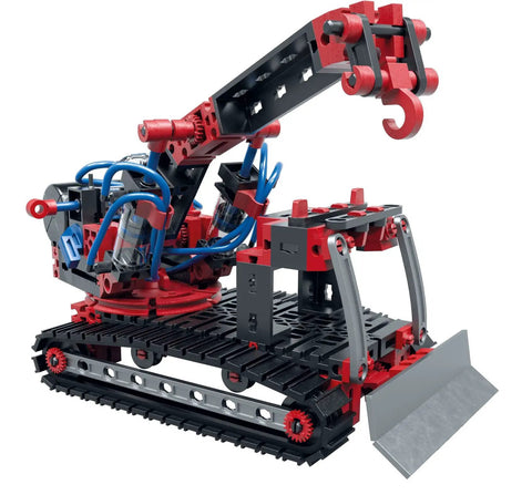 Pneumatic Power Building Kit For DIYers With 200 Piece Set Includes Cylinders Pump Hand Valves And Air Tank Build 5 Pneumatic Models No Batteries Needed Learn Air Compression And Control crane model with tracked base and air cylinders