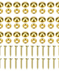 Top Grade Brass Decorative Screws With Protective Caps 24 Pc Kit Solid Copper screw covers and caps set for furniture projects.