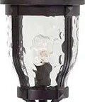 Bronze Outdoor Post Light Fixture In Merrimack Cast Aluminum, 19.25 Inch Tall, 8 Inch Wide Lantern with clear glass shade