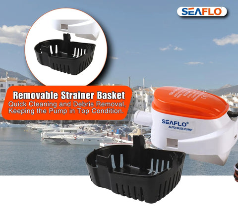 06 Series Automatic Submersible Bilge Pump 750 GPH 12V Three Quarter Inch Outlet Easy Install With Auto Float Switch