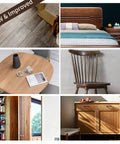 Collage of wood furniture repaired with Wood Furniture Repair Kit With 12 Color Wood Filler Pastes for fixing scratches and cracks