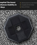 Top view of octagonal Donut RV Wheel Dock And Leveling Aid For Tongue Jacks, Stabilizer Blocks That Prevent Shifting And Sinking.