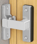 Barn Door Lock 90 And 180 Degree Zinc Alloy Hardware Sliding Lock Heavy Duty Flip Safety Latch for doors, installed on wood panel.