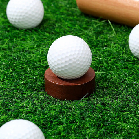 Wooden Golf Ball Display Stand For Desk With 2 Inch Ball Holder Tiny Wood Tabletop Display For Golf Balls Rocks Or Small Collectibles Cool Gift Idea For Golf Fans on grass