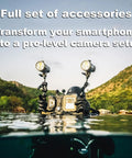 Diver using Underwater Seatouch 4 Max Phone Case For iPhone 12 To 15 Pro Max Full Touch Diving Housing Up To 60m No Buttons