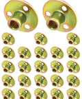 Top Shelf 3/8 16 Round Base T Nuts 25 Piece Set Heavy Duty Carbon Steel Flange Inserts for woodworking with nickel coating.
