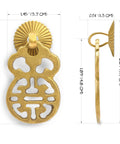 Wealth And Longevity Brass Cabinet And Furniture Pulls Set Of 2 In 2 Inches Wide 1.5W X 2.2H X 0.5D Premium Solid Brass Hardware dimensions shown
