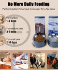 Premium Stainless Steel Automatic Pet Feeder And Water Dispenser With Gravity Fed Bowls, 12.6"x12"x16.7", ideal for pet owners away for days.