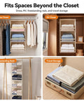 Top Quality Double Pack Hanging Closet Organizer With Three Tier Foldable Build used in dress closet and RV for space-saving storage.