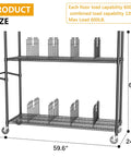 No Sweat Heavy Duty Metal Rolling Cart For Cardboard Box Storage Two Tier Wire Packing Station dimensions with dividers.