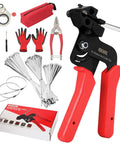 Workhorse Heavy Duty Stainless Steel Cable Tie Gun Set With 150 Self Locking Zip Ties And Cutter Kit and accessories