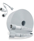 23 Ft Extension Cable Kit For Outdoor Lighting Systems All Weather Power Cord with Y-splitter and durable gray casing.