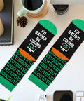 Epic Programmer Socks And Tech Gift For Men, Perfect Stocking Stuffers For Techies, "I'd Rather Be Coding" design on desk
