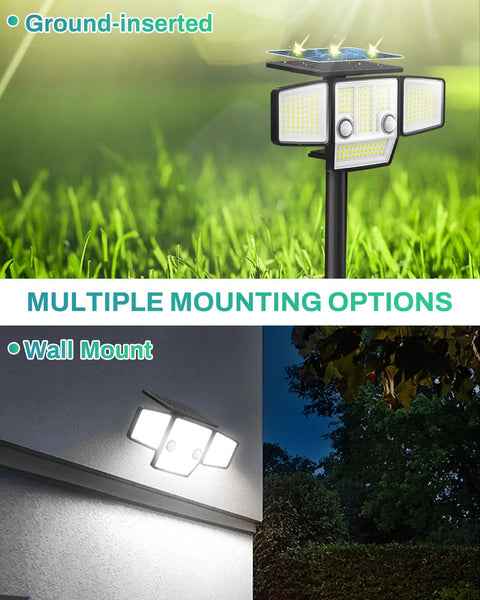 Tough As Nails Solar Security Lights With Snappy Motion Detection And Adjustable Wide Angle Led Panels For Backyard Pathway Garden Yard Walkway Weatherproof Outdoor Fence Lighting With Ground Mounting Stakes Included