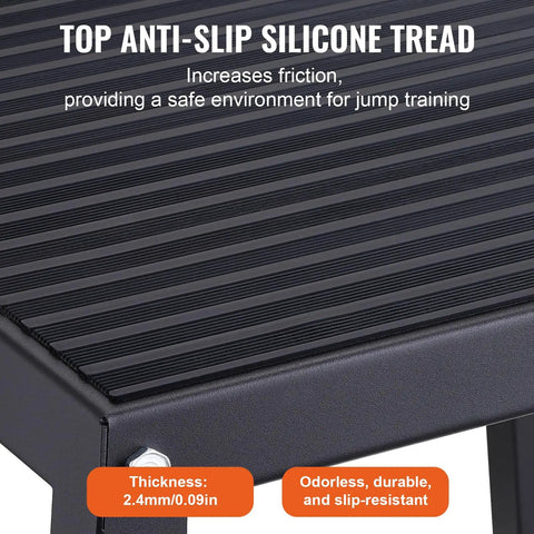 Close-up of anti-slip tread on Multi Size Plyometric Jump Box Set With 12 Inch, 18 Inch, And 24 Inch Platforms For Home Gym Training