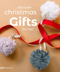 Set of 3 Soft Mesh Bath Shower Loofah Sponges Pouf Body Scrubbers with red ribbon for gentle exfoliation