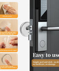 Installation process of Clear Rubber Door Stopper Set With Self Adhesive Bumpers For Walls And Cabinets on wooden surface