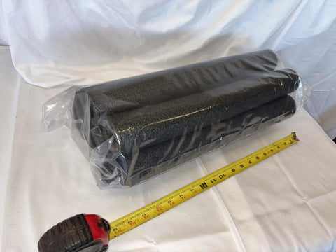 Package of Adjustable Size Tubular Pipe Insulation Slit-To-Size 8 Sticks 18 Inch with measuring tape for scale