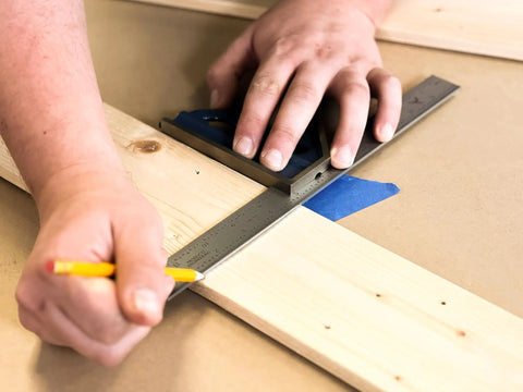 Using 2-Piece 6-Inch Machinist Combination Square with Cast Iron Head 4R for precise woodworking measurement