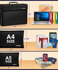 Fireproof Lockable Document Bag With TSA Approval Water Resistant XXL Safe Box For 17 x 12 x 6 Inch Papers A4 And A5 Size.