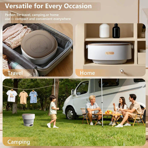 20 Liter Portable Washing Machine Delivering No Sweat Performance And Sweet Compact Build Coupled With Fast Spin Dryer Cycle For Modern Apartments And Delicates in travel, home, and camping settings.
