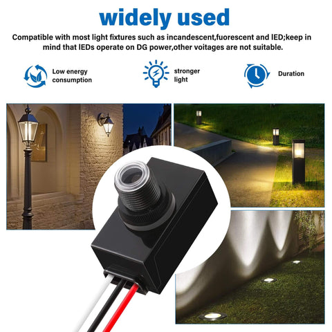 3 Pack No Brainer Dusk To Dawn Sensor For Outdoor Lighting 120 To 277V Photoelectric Switch Photocell for post lights and fixtures