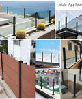 Boss Grade 304 Stainless Steel Railing Kit Square Mid Post For Glass Panels On Decks And Porches For Balconies Hella Rust Resistant Tough As Nails Easy Peasy Install 53 Inch displayed in various applications.