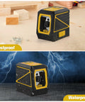 100Ft Green Cross Line Rotary Laser Level With Tripod, 360 Degree Horizontal And Vertical Lines, Self Leveling, Pulse Mode, IP54 Waterproof, Battery Included, Indoor Outdoor Handy Laser Layout Tool For DIYers And Pros dustproof and waterproof housing