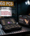 60 Piece 1/4 Inch NPT Air Hose Fittings Quick Connect Coupler And Plug Kit For Air Compressor, in double-sided case.