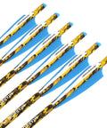 Carbon Crossbow Bolts With Removable 125 Grain Tips, 16 17 18 20 22 Inch, Camo Shaft, Low Hand Shock, blue fletching