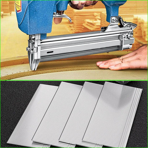 Bulk Supply Of Five Thousand One Inch Eighteen Gauge Galvanized Brad Nails Delivers Straight Shots And Rock Solid Holds For Pneumatic Electric Brad Nailers On Every Home Project in use with a brad nailer.