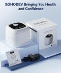 Kickass 3 In 1 Ultrasonic Retainer Cleaner with Degassing Tech and UV Light displayed with box and power cord