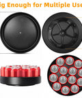 Heavy Duty 12 Inch Metal Lazy Susan Organizer With 360 Degree Spin Anti Rust Turntable for kitchen storage with soda cans.