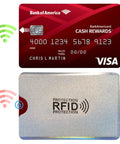 RFID Blocking Card Sleeves Set For Women, 10 Pack Credit Card Protectors, Identity Card Shield in use blocking scan attempt
