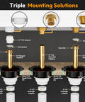 Triple Mounting Solutions for No Sweat Plug And Play Freestanding Tub Drain Kit With Brass Tailpiece, PVC Free Universal Bathtub Plumbing.