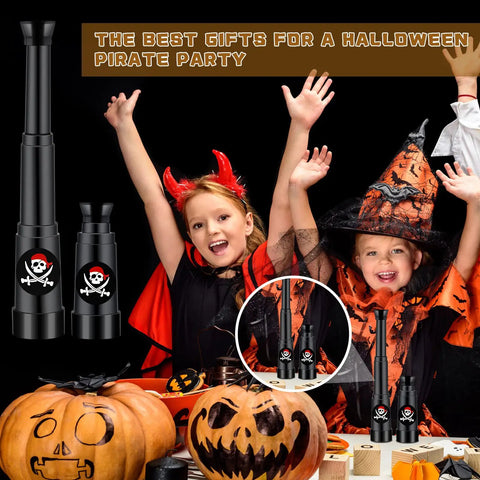 Twenty Piece Pirate Party Favors Telescopes For Kids And Toddlers Five Point Five Inch Retractable Toy Telescopes For Pretend Play Kid Friendly Party Supplies For Birthdays Halloween Treasure Hunt Fun, black plastic