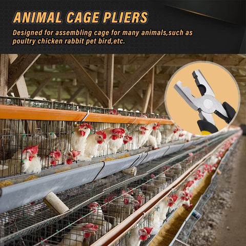Wire Cage Clips With Hog Ring Pliers For Bird Quail Rabbit Chicken Coops Snap Ring Fencing Clips Kit in use on chicken cages