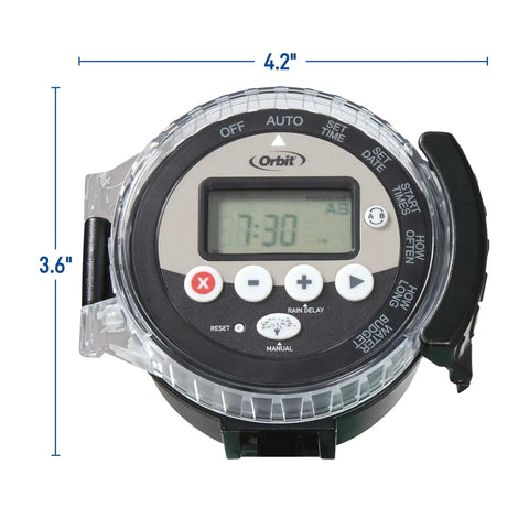 Battery Powered Outdoor Sprinkler Controller For Yard No Fuss Auto Watering With Wireless Four Valve Zones, timer interface