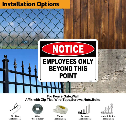 Employees Only Beyond This Point Aluminum Sign 10x7 Inches No Customers Allowed In Work Area Do Not Enter Restricted Area