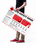 Man holding 18x24 waterproof Lockout Tagout Safety Poster for OSHA Hazardous Energy Control, LOTO Training, and Industrial Compliance.