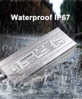 Beefy 250W 12V DC LED Driver Power Supply For Outdoor Use IP67 Waterproof Transformer in rainy outdoor setting