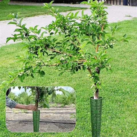 Tree Bark Protector Guard For Healthy Trees And Shrubs Essential Garden Supplies For Tree Health Maintenance Breathable Protective Wraps For Lawn Care Deer Proof Plant Cage For Backyard Orchard And Landscape Installation, green PP trunk guard