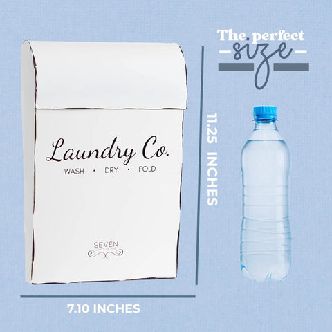 Dual Lint Bin Set For Laundry Room Wall Mounted Space Saving Dryer Sheets Holder And Vent Cleaner Organizer shown with water bottle for size comparison