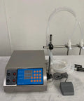Heavy Duty Shop Grade Eight Head Digital Liquid Filling Machine Featuring Slick Diaphragm Pump For CBD Tinctures MCT Elixirs And Craft Beverages On 110V, stainless steel with digital controls.