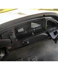 Premium Carbon Fiber Golf Cart Dash Cover For Club Car Precedent Tempo Onward 2008 5 Up Screw On Setup showing installed design.