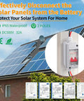 Solar Panel Disconnect Switch With IP65 Waterproof Rating Back Mounted DC 500V 32A Mini Circuit Breaker Box For Outdoor